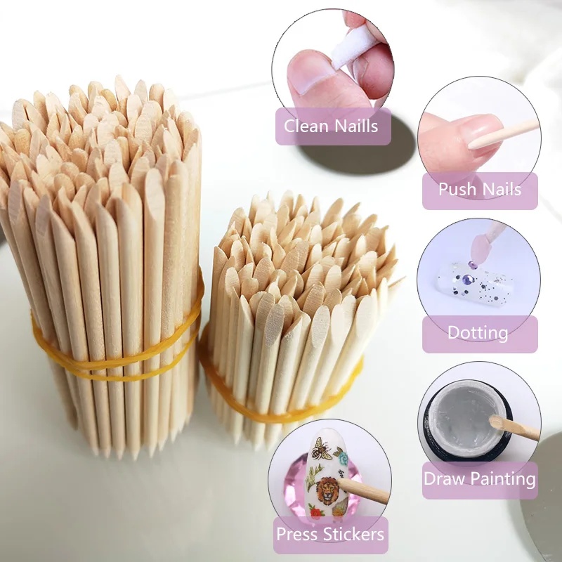 Nail Art Orange - 10-30 pièces de bâtonnets en bois