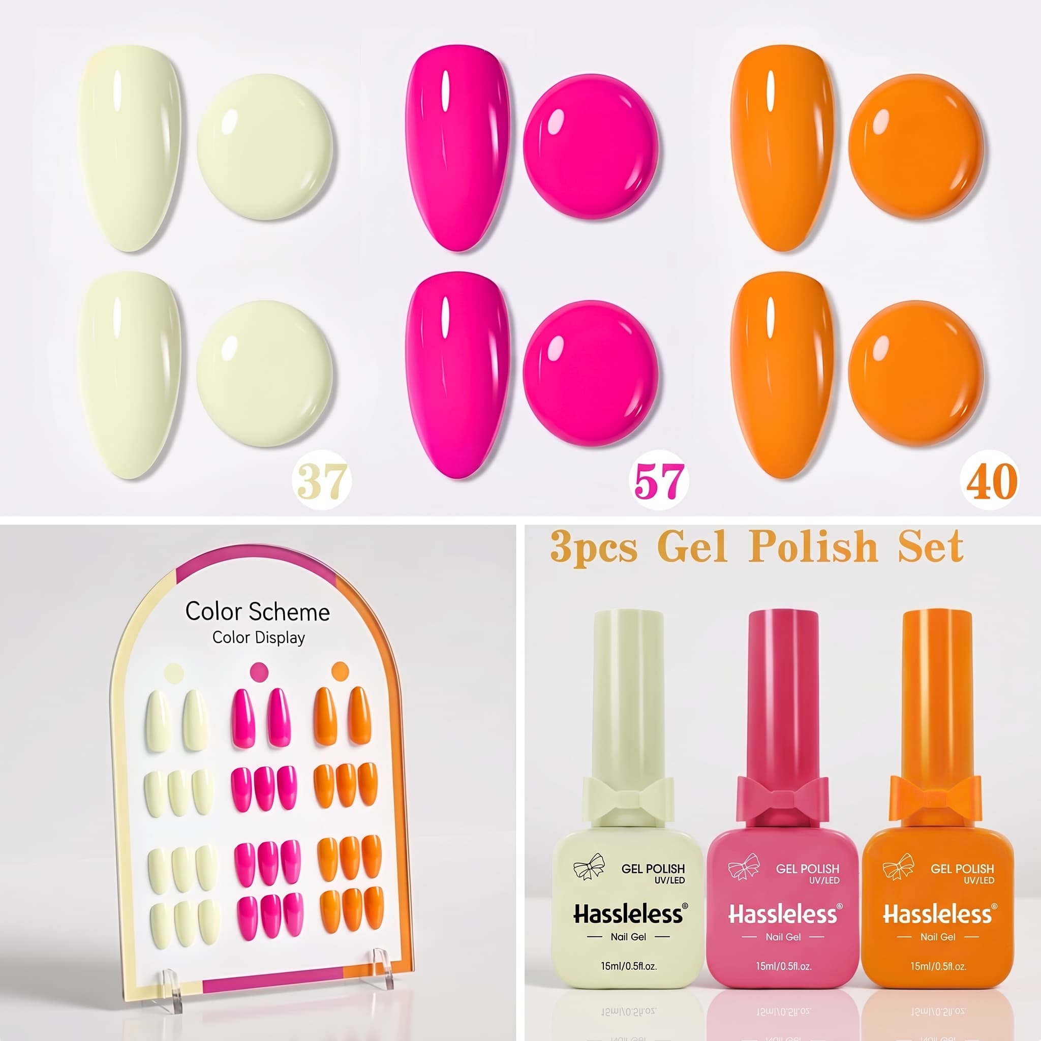 Nail Art Orange - Ensemble de 3 vernis à ongles