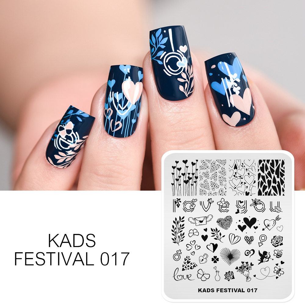 Nail Art Valentines Day - KADS-Plaques d'estampage pour ongles, nail art,