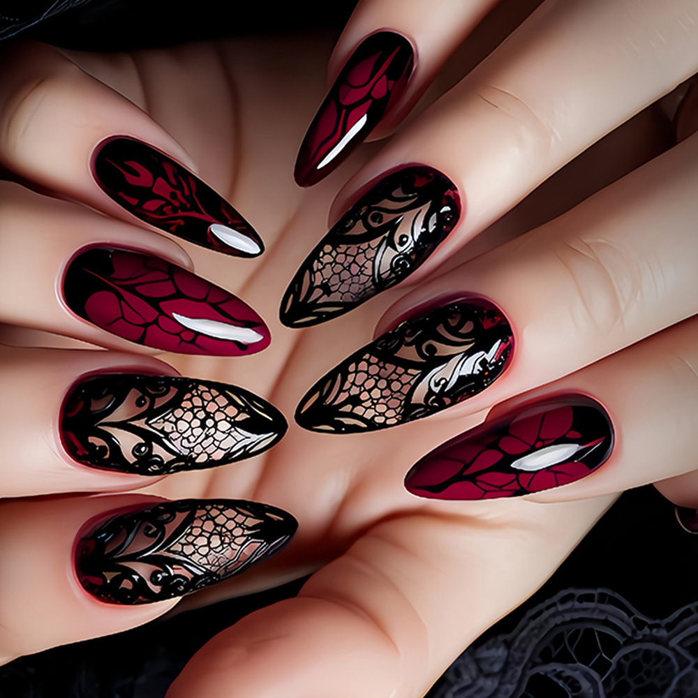 Nail Art Press On - Faux ongles moyens pour femmes, couleurs