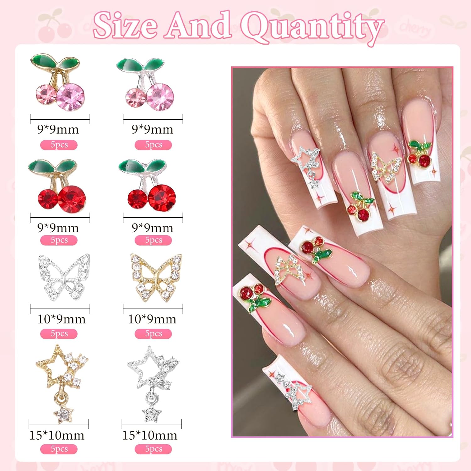 40 pièces breloques de pierres - Nail Art Valentines Day avis et prix