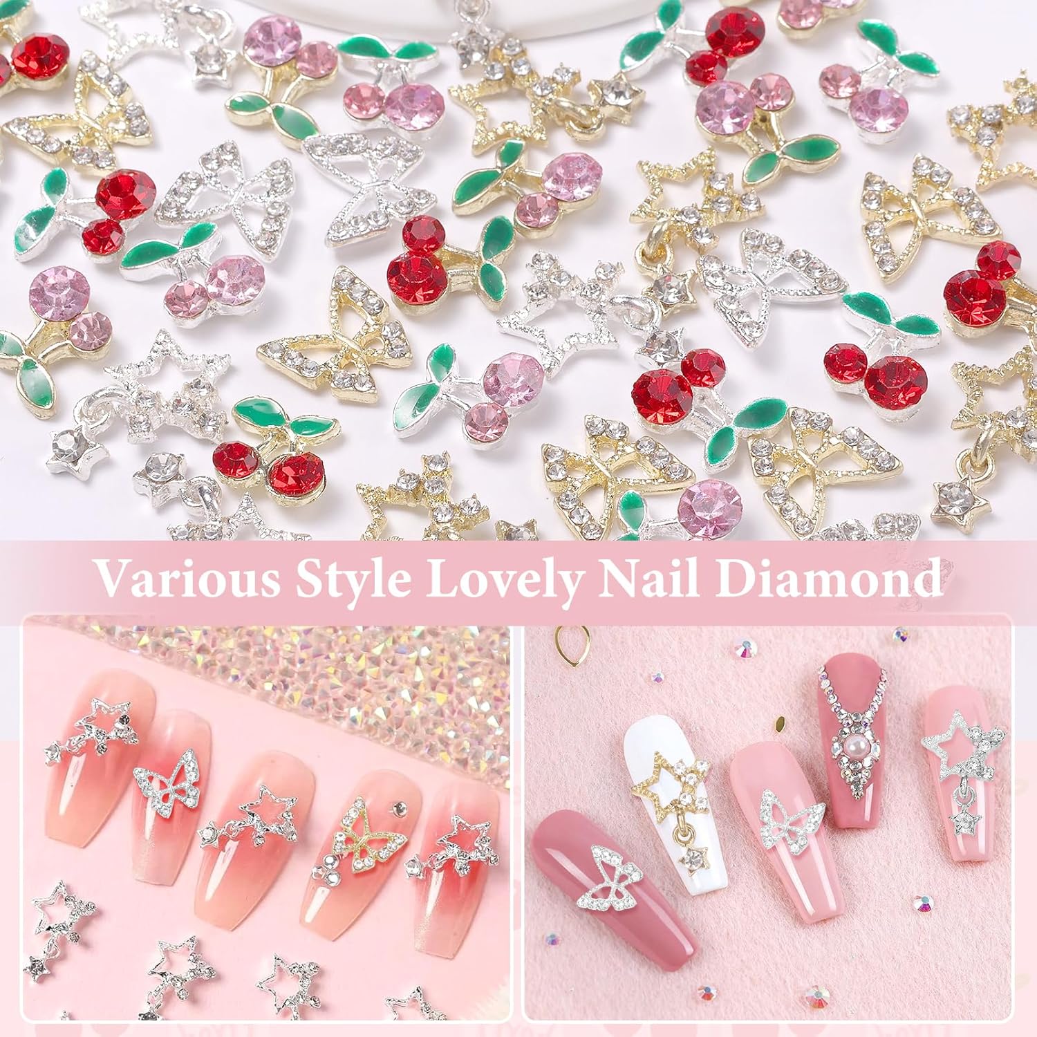 40 pièces breloques de pierres - Nail Art Valentines Day avis et prix