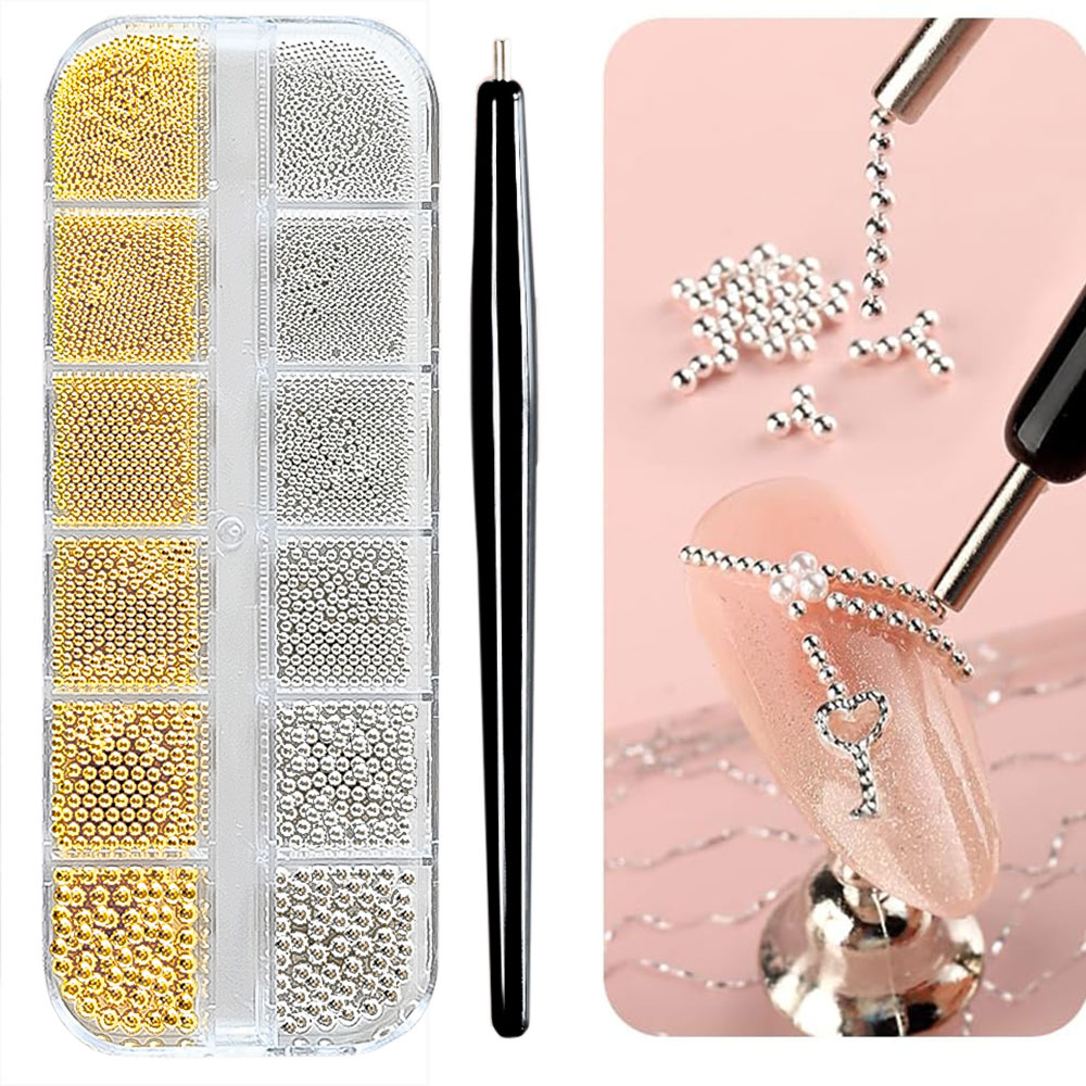 Mini perles de Caviar or/argen - Nail Art Valentines Day avis et prix