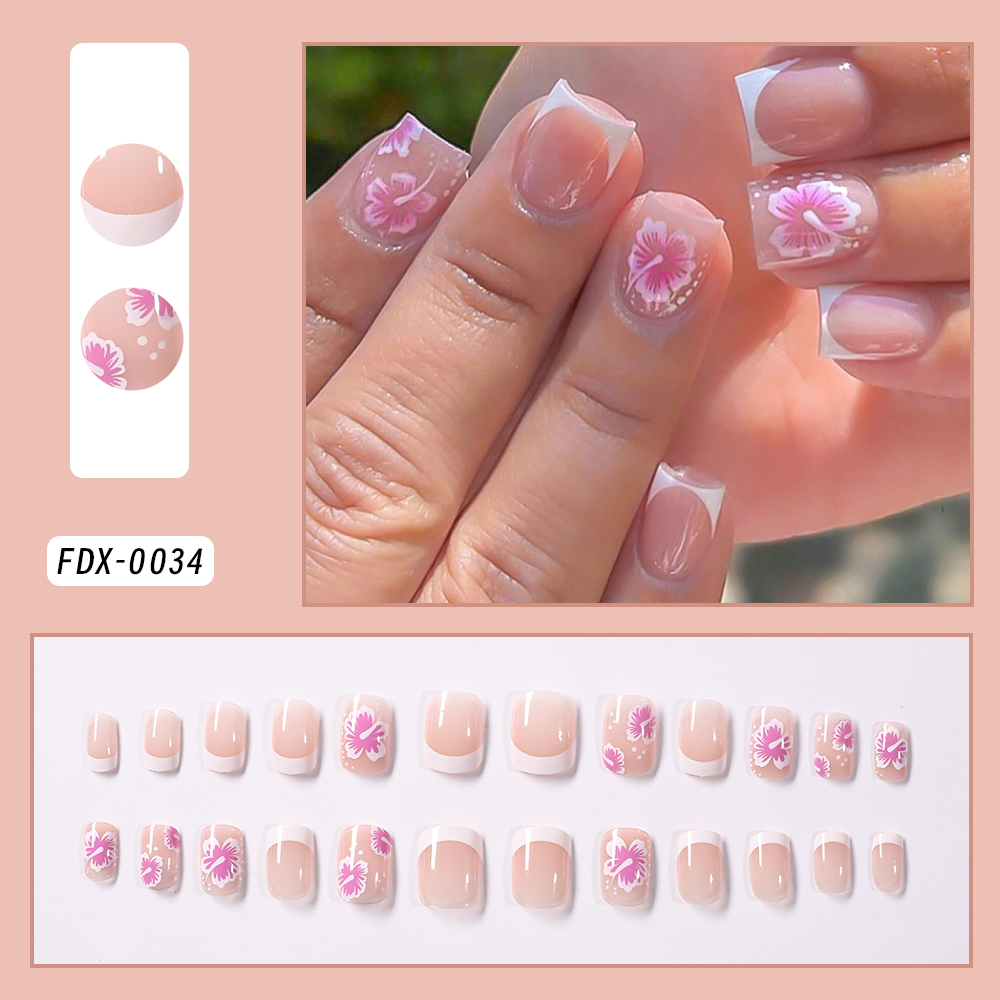 Faux ongles à fleurs française - Nail Art Press On avis et prix