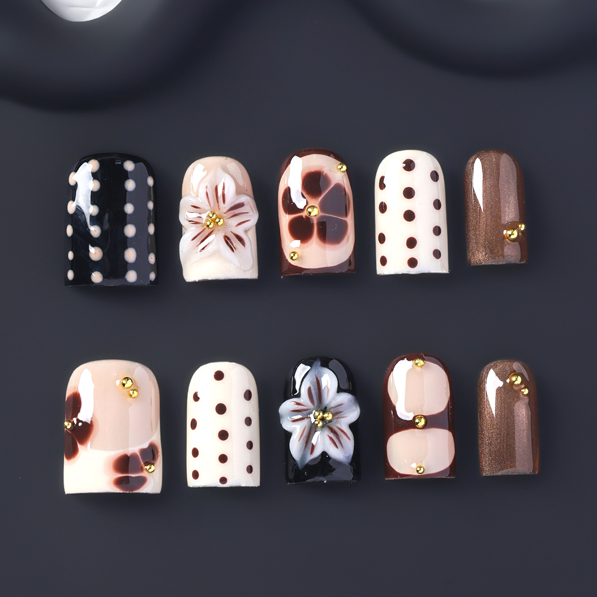 10 pièces d'ongles carrés cour - Nail Art Press On avis et prix