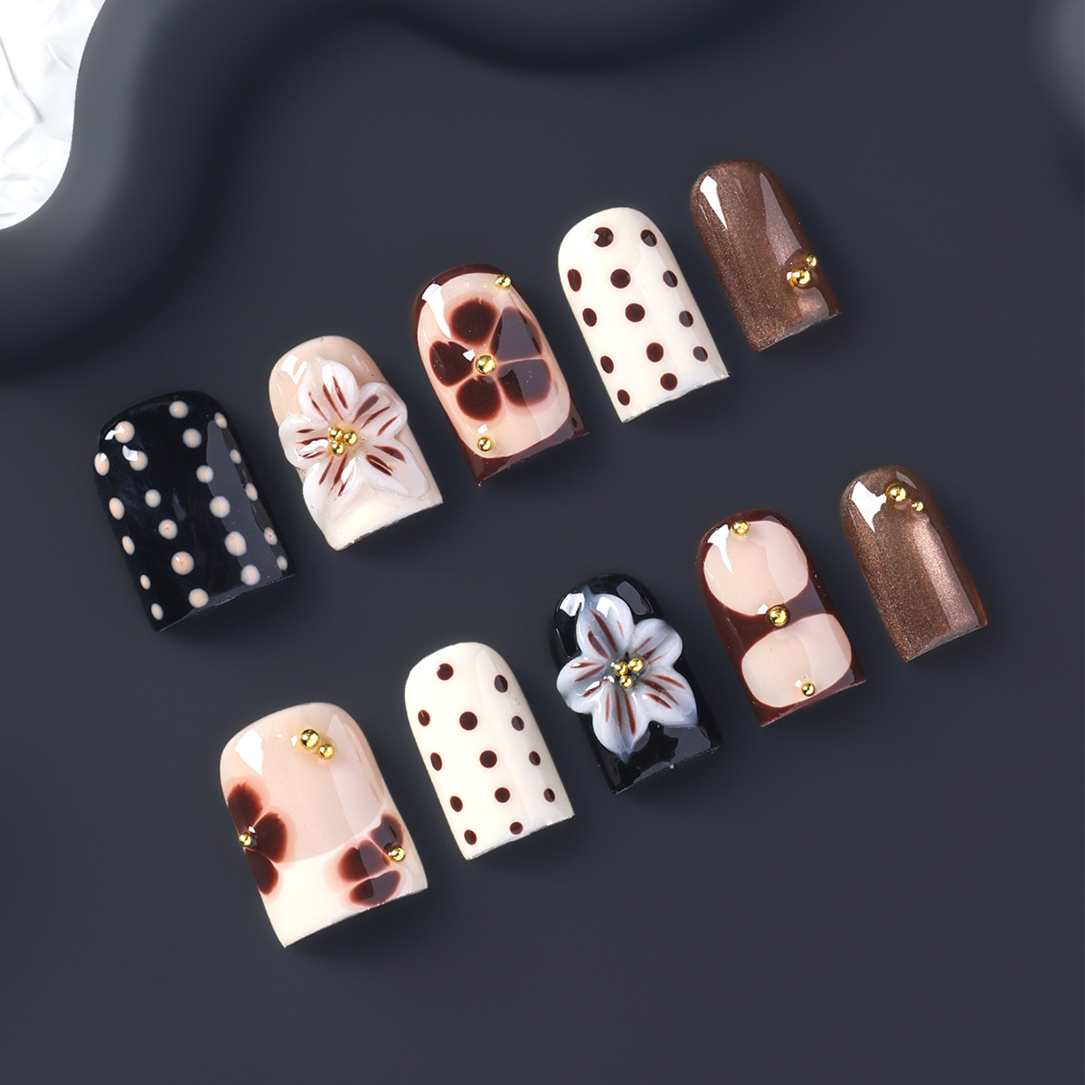 10 pièces d'ongles carrés cour - Nail Art Press On avis et prix