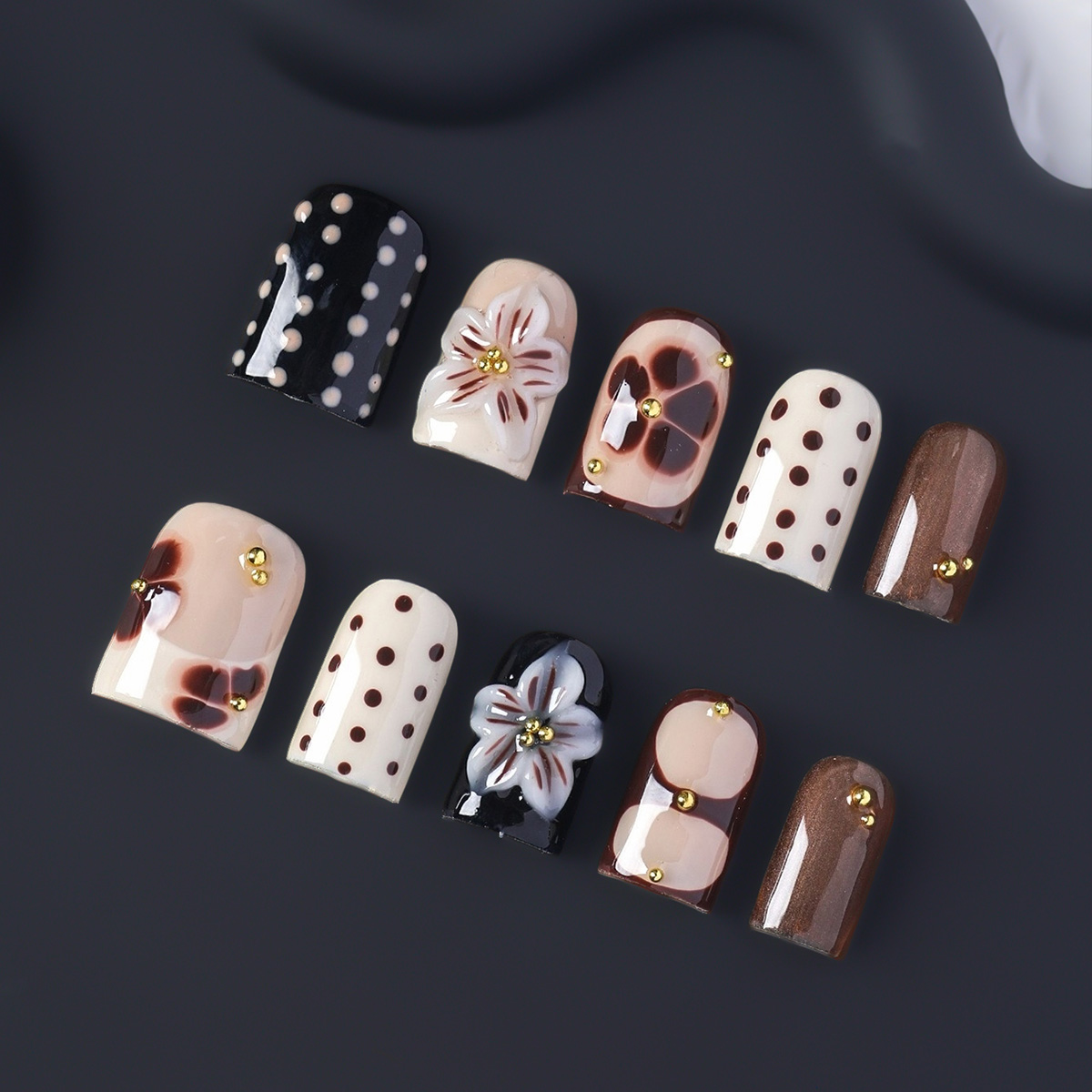 10 pièces d'ongles carrés cour - Nail Art Press On avis et prix